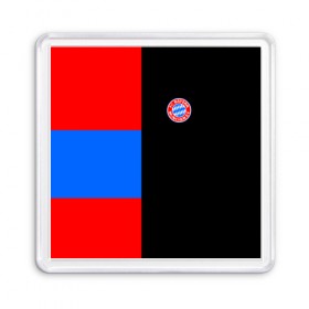 Магнит 55*55 с принтом FC Bayern 2018 Black Version в Новосибирске, Пластик | Размер: 65*65 мм; Размер печати: 55*55 мм | 