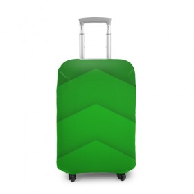 Чехол для чемодана 3D с принтом Зеленые полосы в Новосибирске, 86% полиэфир, 14% спандекс | двустороннее нанесение принта, прорези для ручек и колес | абстракция | геометрия | зеленый | модные.мода | пирамиды | полосы.линии | тренды | треугольники | узоры