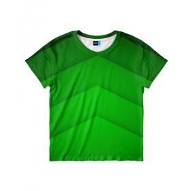Детская футболка 3D с принтом Зеленые полосы в Новосибирске, 100% гипоаллергенный полиэфир | прямой крой, круглый вырез горловины, длина до линии бедер, чуть спущенное плечо, ткань немного тянется | абстракция | геометрия | зеленый | модные.мода | пирамиды | полосы.линии | тренды | треугольники | узоры