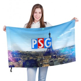 Флаг 3D с принтом PSG3 в Новосибирске, 100% полиэстер | плотность ткани — 95 г/м2, размер — 67 х 109 см. Принт наносится с одной стороны | 