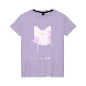 Женская футболка хлопок с принтом Artemis в Новосибирске, 100% хлопок | прямой крой, круглый вырез горловины, длина до линии бедер, слегка спущенное плечо | anime | sailor moon | аниме | сейлор мун