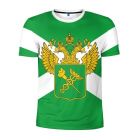 Мужская футболка 3D спортивная с принтом Таможня в Новосибирске, 100% полиэстер с улучшенными характеристиками | приталенный силуэт, круглая горловина, широкие плечи, сужается к линии бедра | герб | граница | пограничник | таможенник | таможенное дело | флаг