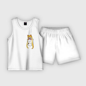 Детская пижама с шортами хлопок с принтом Little Pocket Moon в Новосибирске,  |  | anime | sailor moon | аниме | сейлор мун