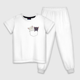 Детская пижама хлопок с принтом Кисы в Новосибирске, 100% хлопок |  брюки и футболка прямого кроя, без карманов, на брюках мягкая резинка на поясе и по низу штанин
 | anime | cat | sailor moon | аниме | кисы | сейлор мун
