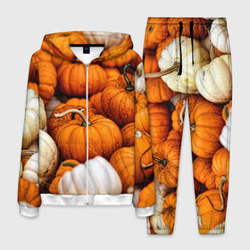 Мужской костюм 3D с принтом тыквы в Новосибирске, 100% полиэстер | Манжеты и пояс оформлены тканевой резинкой, двухслойный капюшон со шнурком для регулировки, карманы спереди | halloween | дача | овощи | октябрь | оранжевый | осень | сентябрь | тыква | хеллуин