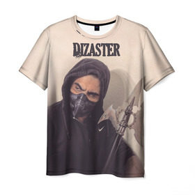 Мужская футболка 3D с принтом Dizaster в Новосибирске, 100% полиэфир | прямой крой, круглый вырез горловины, длина до линии бедер | dizaster | king of the dot | oxxxymiron | versus | versus battle | батл рэп | дизастер | окимирон