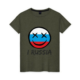 Женская футболка хлопок с принтом Раша в Новосибирске, 100% хлопок | прямой крой, круглый вырез горловины, длина до линии бедер, слегка спущенное плечо | oxxxymiron | окси | оксимирон | россия