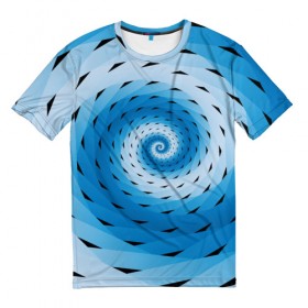 Мужская футболка 3D с принтом Галлюцинация Спираль в Новосибирске, 100% полиэфир | прямой крой, круглый вырез горловины, длина до линии бедер | линии | узоры