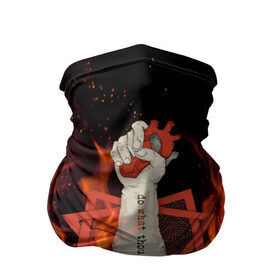 Бандана-труба 3D с принтом Hot Heart в Новосибирске, 100% полиэстер, ткань с особыми свойствами — Activecool | плотность 150‒180 г/м2; хорошо тянется, но сохраняет форму | fire | heart | hot | satan | горячий | красный | культ | надписи | огниво | огонь | пекло | рок | рокнролл | рука | сатана | секта | сердце | сила | тату | черный | яркие