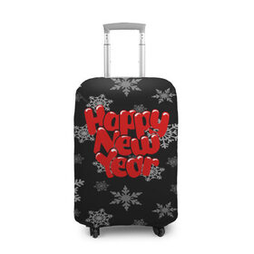 Чехол для чемодана 3D с принтом Счастливого нового года! в Новосибирске, 86% полиэфир, 14% спандекс | двустороннее нанесение принта, прорези для ручек и колес | new year | santa | год собаки | дед мороз | елка | елочки | новогодний | новый год | подарки | рождество | сантаклаус | снег | снежинки | собака