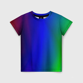 Детская футболка 3D с принтом Цветной градиент в Новосибирске, 100% гипоаллергенный полиэфир | прямой крой, круглый вырез горловины, длина до линии бедер, чуть спущенное плечо, ткань немного тянется | абстракция | градиент | зеленый | модные | розовый | синий | цвет | цветные | яркие