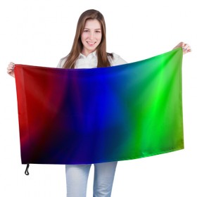 Флаг 3D с принтом Цветной градиент в Новосибирске, 100% полиэстер | плотность ткани — 95 г/м2, размер — 67 х 109 см. Принт наносится с одной стороны | абстракция | градиент | зеленый | модные | розовый | синий | цвет | цветные | яркие