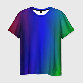 Мужская футболка 3D с принтом Цветной градиент в Новосибирске, 100% полиэфир | прямой крой, круглый вырез горловины, длина до линии бедер | абстракция | градиент | зеленый | модные | розовый | синий | цвет | цветные | яркие