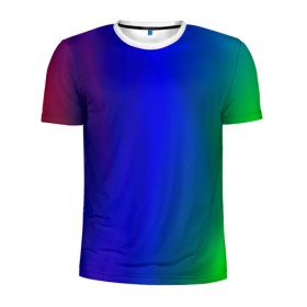 Мужская футболка 3D спортивная с принтом Цветной градиент в Новосибирске, 100% полиэстер с улучшенными характеристиками | приталенный силуэт, круглая горловина, широкие плечи, сужается к линии бедра | абстракция | градиент | зеленый | модные | розовый | синий | цвет | цветные | яркие