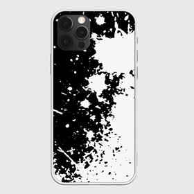 Чехол для iPhone 12 Pro Max с принтом Брызги краски в Новосибирске, Силикон |  | абстракция | белое | брызги | краска | пятно | черное