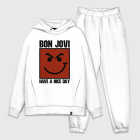 Мужской костюм хлопок OVERSIZE с принтом Bon Jovi, have a nice day в Новосибирске,  |  | Тематика изображения на принте: bon jovi | бон | бон джови | глэм | группа | джови | джон | метал | рок | хард