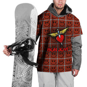 Накидка на куртку 3D с принтом Смайлы Bon Jovi в Новосибирске, 100% полиэстер |  | Тематика изображения на принте: bon jovi | бон | бон джови | глэм | группа | джови | джон | рок | хард