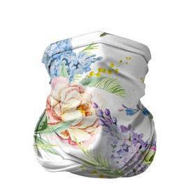 Бандана-труба 3D с принтом Сирень и Пионы в Новосибирске, 100% полиэстер, ткань с особыми свойствами — Activecool | плотность 150‒180 г/м2; хорошо тянется, но сохраняет форму | Тематика изображения на принте: арт | краска | пион | пионы | прикольные | сирень | тропики | цветные | цветок | цветы
