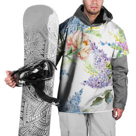 Накидка на куртку 3D с принтом Сирень и Пионы в Новосибирске, 100% полиэстер |  | арт | краска | пион | пионы | прикольные | сирень | тропики | цветные | цветок | цветы