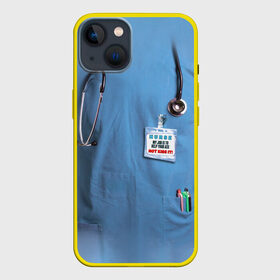 Чехол для iPhone 13 с принтом Костюм врача в Новосибирске,  |  | Тематика изображения на принте: больница | врач | градусник | доктор | интерн | клиника | медбрат | медсестра | поликлиника | стетоскоп | фонендоскоп