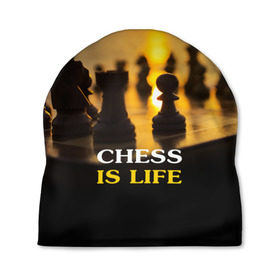 Шапка 3D с принтом Шахматы - это жизнь в Новосибирске, 100% полиэстер | универсальный размер, печать по всей поверхности изделия | Тематика изображения на принте: chess | game | sport | гроссмейстер | закат | игра | интеллект | солнце | спорт | фигура | шахматист | шахматы