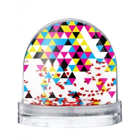 Водяной шар с принтом Broken mosaic в Новосибирске, Пластик | Изображение внутри шара печатается на глянцевой фотобумаге с двух сторон | геометрия | мозаика | текстура | треугольник