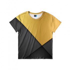 Детская футболка 3D с принтом Golden-black в Новосибирске, 100% гипоаллергенный полиэфир | прямой крой, круглый вырез горловины, длина до линии бедер, чуть спущенное плечо, ткань немного тянется | Тематика изображения на принте: 