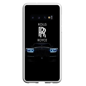 Чехол для Samsung Galaxy S10 с принтом Rolls Royce phantom в Новосибирске, Силикон | Область печати: задняя сторона чехла, без боковых панелей | Тематика изображения на принте: luxury | phantom | rich | rolls royce | rr | авто | автомобили | бренд | известные | логотип | машина | надписи | огни | ролс ройс | роскошь | тень | фары | черный