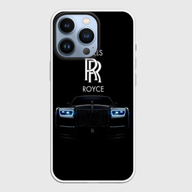 Чехол для iPhone 13 Pro с принтом Rolls Royce phantom в Новосибирске,  |  | luxury | phantom | rich | rolls royce | rr | авто | автомобили | бренд | известные | логотип | машина | надписи | огни | ролс ройс | роскошь | тень | фары | черный