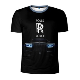 Мужская футболка 3D спортивная с принтом Rolls Royce phantom в Новосибирске, 100% полиэстер с улучшенными характеристиками | приталенный силуэт, круглая горловина, широкие плечи, сужается к линии бедра | Тематика изображения на принте: luxury | phantom | rich | rolls royce | rr | авто | автомобили | бренд | известные | логотип | машина | надписи | огни | ролс ройс | роскошь | тень | фары | черный
