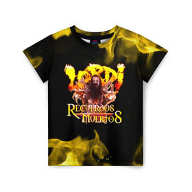 Детская футболка 3D с принтом Recuerdos Muertos в Новосибирске, 100% гипоаллергенный полиэфир | прямой крой, круглый вырез горловины, длина до линии бедер, чуть спущенное плечо, ткань немного тянется | глэм | группа | метал | монстры | рок | хард | хардрок | хэви | хэвиметал | шок | шокрок