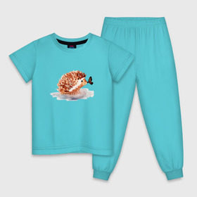 Детская пижама хлопок с принтом Ёжик в Новосибирске, 100% хлопок |  брюки и футболка прямого кроя, без карманов, на брюках мягкая резинка на поясе и по низу штанин
 | ежик