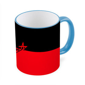 Кружка 3D с принтом Флаг группа Алиса в Новосибирске, керамика | ёмкость 330 мл | алиса | группа | красный | рок | черный