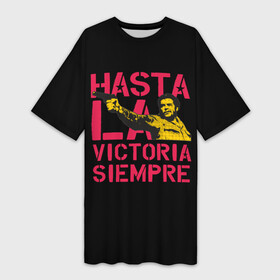 Платье-футболка 3D с принтом Hasta La Victoria Siempre в Новосибирске,  |  | che | cuba | guevara | hasta | la victoria | libre | revolution | siempre | ussr | гевара | до полной | куба | о.м.с.к. | победы | революция | свободная | ссср | че