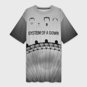 Платье-футболка 3D с принтом system of a down в Новосибирске,  |  | system of a down | рок | система