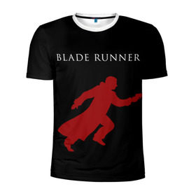 Мужская футболка 3D спортивная с принтом Blade Runner в Новосибирске, 100% полиэстер с улучшенными характеристиками | приталенный силуэт, круглая горловина, широкие плечи, сужается к линии бедра | 2049 | blade runner | bladerunner