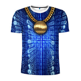 Мужская футболка 3D спортивная с принтом Биткоин в Новосибирске, 100% полиэстер с улучшенными характеристиками | приталенный силуэт, круглая горловина, широкие плечи, сужается к линии бедра | bitcoin | blockchain | биткоин | биток | криптовалюта | технологии