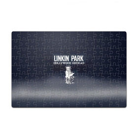 Пазл магнитный 126 элементов с принтом Linkin Park и Hollywood Undead в Новосибирске, полимерный материал с магнитным слоем | 126 деталей, размер изделия —  180*270 мм | Тематика изображения на принте: 