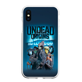 Чехол для iPhone XS Max матовый с принтом Hollywood origins Undead в Новосибирске, Силикон | Область печати: задняя сторона чехла, без боковых панелей | Тематика изображения на принте: charlie scene | danny | funny man | hollywood | j dog | johnny 3 tears | undead | альтернативный | андед | голивуд | голливудская | группа | кранккор | метал | нежить | ню | реп | рок | рэп | рэпкор