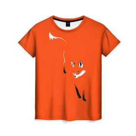 Женская футболка 3D с принтом Лисица в Новосибирске, 100% полиэфир ( синтетическое хлопкоподобное полотно) | прямой крой, круглый вырез горловины, длина до линии бедер | зверь | лис | лиса | лисица | лисонька | рыжая | хищник
