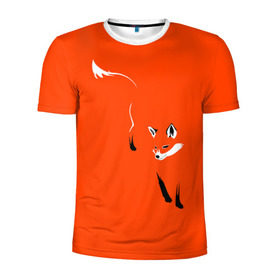 Мужская футболка 3D спортивная с принтом Лисица в Новосибирске, 100% полиэстер с улучшенными характеристиками | приталенный силуэт, круглая горловина, широкие плечи, сужается к линии бедра | зверь | лис | лиса | лисица | лисонька | рыжая | хищник