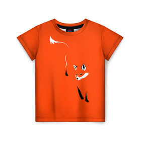 Детская футболка 3D с принтом Лисица в Новосибирске, 100% гипоаллергенный полиэфир | прямой крой, круглый вырез горловины, длина до линии бедер, чуть спущенное плечо, ткань немного тянется | зверь | лис | лиса | лисица | лисонька | рыжая | хищник