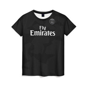 Женская футболка 3D с принтом Neymar PSG в Новосибирске, 100% полиэфир ( синтетическое хлопкоподобное полотно) | прямой крой, круглый вырез горловины, длина до линии бедер | alternative. champions | france | league | neymar | psg | альтернативная | выездная | лига | неймар | псж | франция | чемпионов