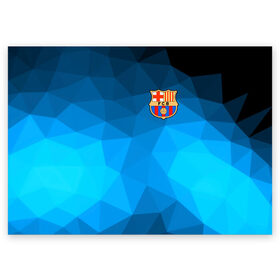 Поздравительная открытка с принтом FC Barcelona polygon 2018 в Новосибирске, 100% бумага | плотность бумаги 280 г/м2, матовая, на обратной стороне линовка и место для марки
 | Тематика изображения на принте: fc barcelona | мяч | спорт | футбол | чеппионат 
