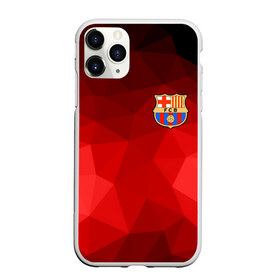 Чехол для iPhone 11 Pro матовый с принтом FC Barcelona red polygon 2018 в Новосибирске, Силикон |  | fc barcelona | мяч | спорт | футбол | чеппионат