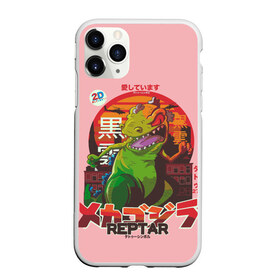 Чехол для iPhone 11 Pro матовый с принтом Годзилла в Новосибирске, Силикон |  | lizard | raptor | reptar | t rex  dino | годзила | годзилла | динозавр | иероглифы | монстр | япония | ящер