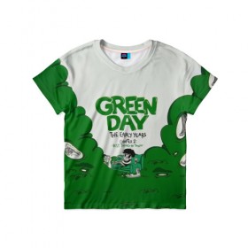 Детская футболка 3D с принтом Монстр Green Day в Новосибирске, 100% гипоаллергенный полиэфир | прямой крой, круглый вырез горловины, длина до линии бедер, чуть спущенное плечо, ткань немного тянется | Тематика изображения на принте: american idiot | green day | альтернативный | билли джо армстронг | грин дей | группа | зелёный день | майк дёрнт | музыка | надпись | панк | поп | поппанк | рок | тре кул