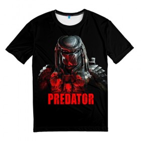 Мужская футболка 3D с принтом Predator в Новосибирске, 100% полиэфир | прямой крой, круглый вырез горловины, длина до линии бедер | блокбастер | боевик | кино | киногерой | кинофильм | оружие | фантастика | хищник