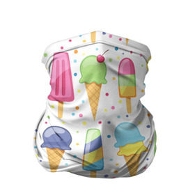 Бандана-труба 3D с принтом мороженное в Новосибирске, 100% полиэстер, ткань с особыми свойствами — Activecool | плотность 150‒180 г/м2; хорошо тянется, но сохраняет форму | dessert | food | ice cream | sweets | десерт | еда | мороженное | сладости