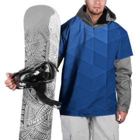 Накидка на куртку 3D с принтом trianse blue в Новосибирске, 100% полиэстер |  | abstraction | абстракция | геометрия | грани | полигоны | сочетания | треугольники